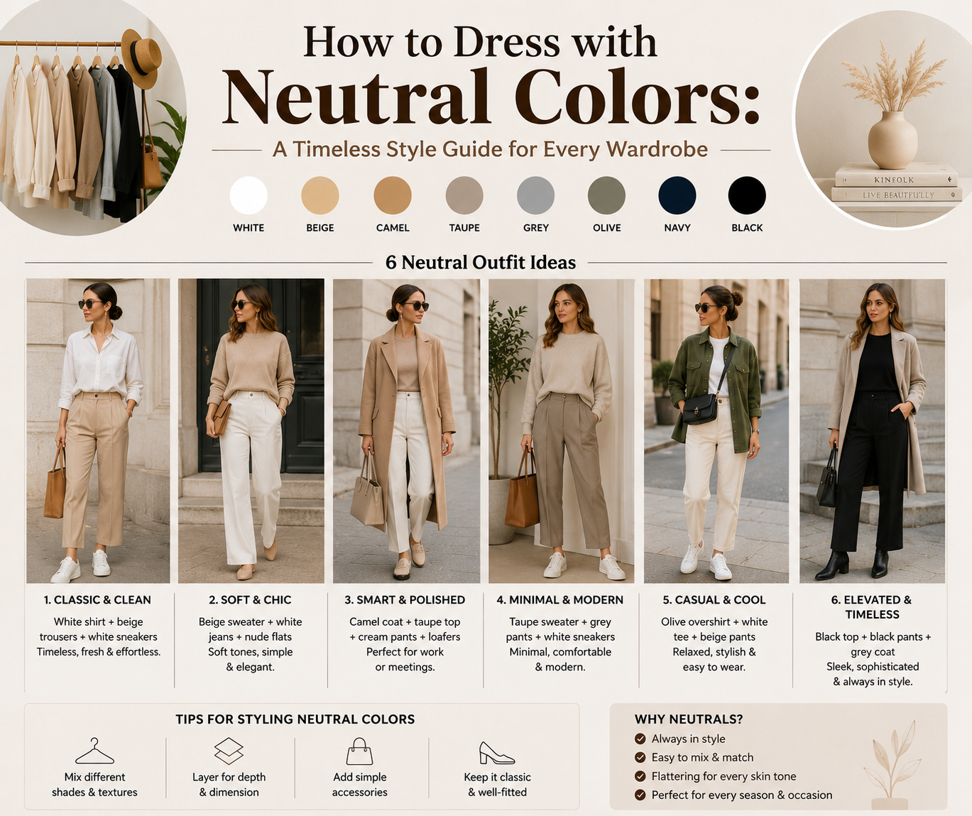 how to dress with neutral colors