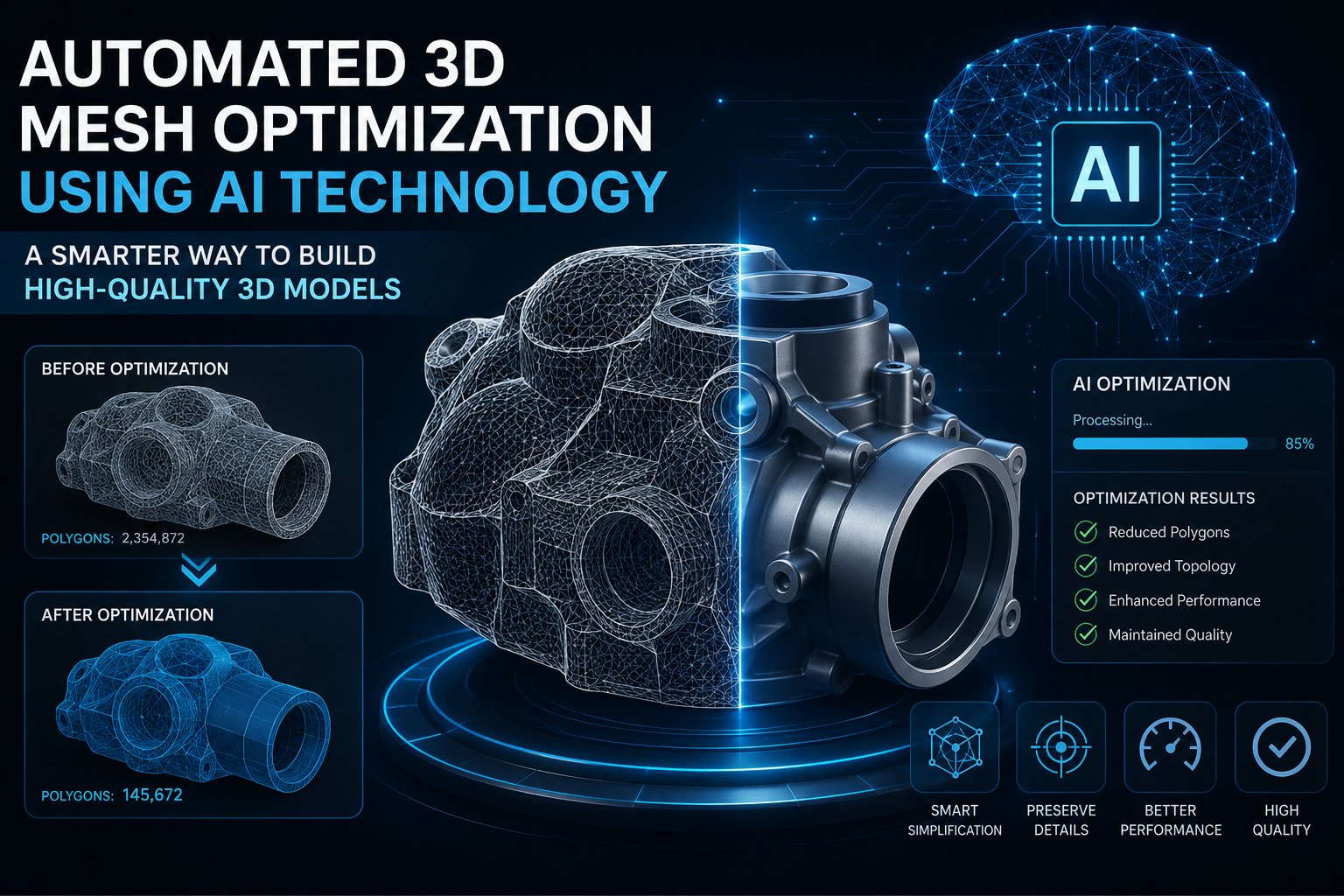 automated 3d mesh optimization using ai technology​ 